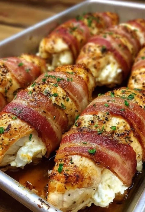 Easy Bacon Wrapped Stuffed Chicken Recipe Best Cheese For Bacon Wrapped Chicken Low Carb Bacon Wrapped Chicken Gluten Free...