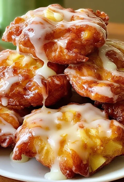 Easy Baked Apple Fritters Recipe Healthy Apple Fritters Baked Not Fried Sweet And Spiced Apple Fritters Low-fat Apple Frit...