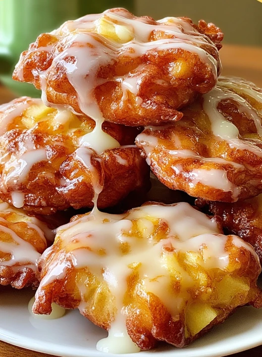 Easy Baked Apple Fritters Recipe Healthy Apple Fritters Baked Not Fried Sweet And Spiced Apple Fritters Low-fat Apple Frit...