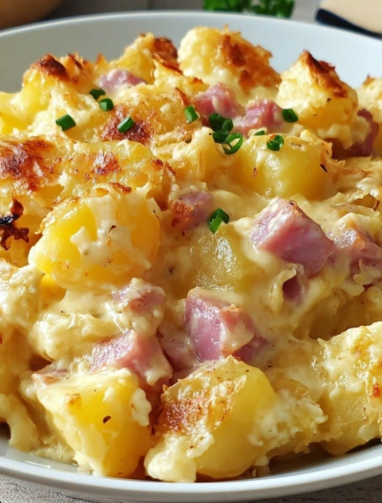 Holiday-Table Comfort Cheesy Ham and Potato Casserole