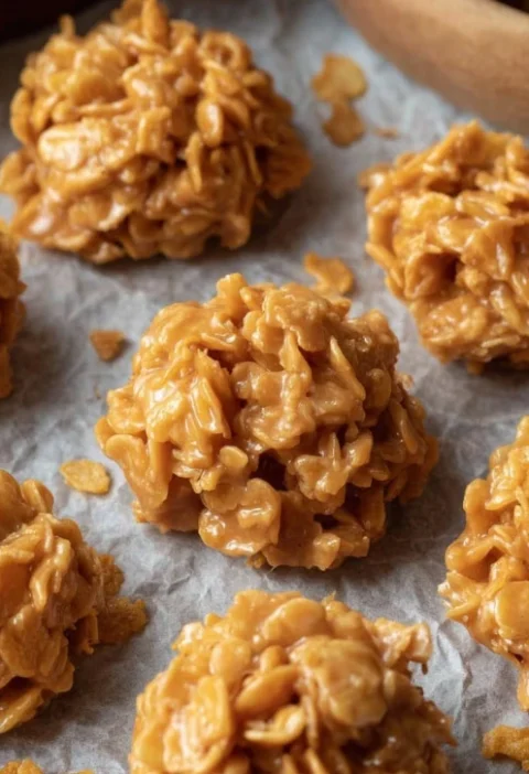 Easy Corn Flake Peanut Butter Cookies Recipe Homemade No-bake Cornflake Cookies Gluten-free Cornflake Peanut Butter Treats...