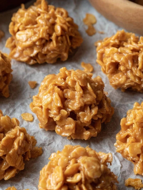 Easy Corn Flake Peanut Butter Cookies Recipe Homemade No-bake Cornflake Cookies Gluten-free Cornflake Peanut Butter Treats...