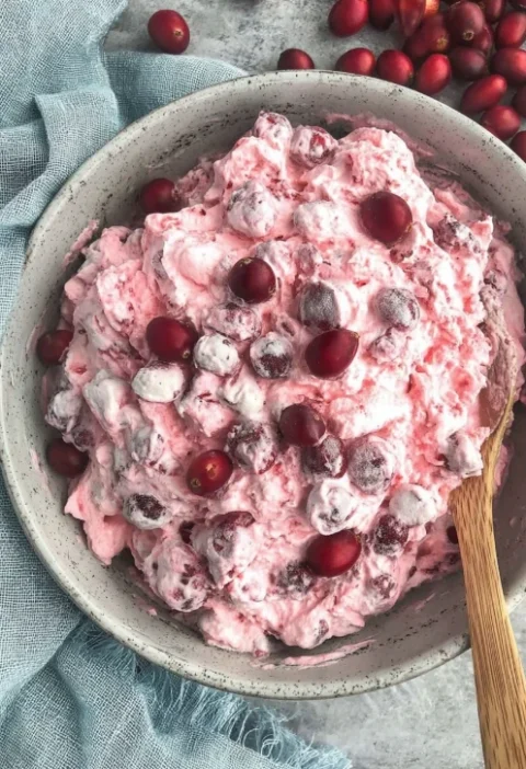 Easy Cranberry Fluff Recipe For Thanksgiving Best Cranberry Fluff Recipe With Marshmallows Low-calorie Cranberry Fluff Des...