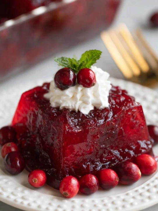 Easy Cranberry Jello Salad with pineapple and pecans