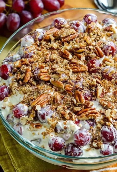 Easy Grape Salad For Potluck Creamy Grape Salad Recipe Best Sweet Grape Salad Low-calorie Grape Salad Ideas Make-ahead Pot...