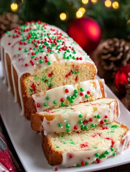 Holiday Bread Christmas Sweet Loaf Glaze
