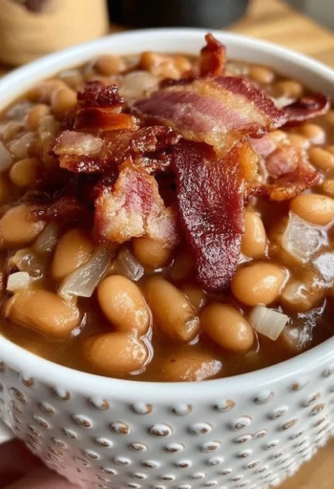 Easy Loaded Baked Beans Recipe Georgia’s Best Baked Beans For Potlucks Southern Style Loaded Baked Beans Easy Barbecue S...