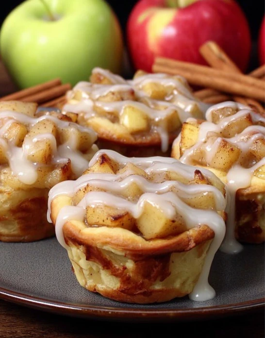 Quick Mini Apple Pie Cups with Cinnamon Rolls & Apple Filling