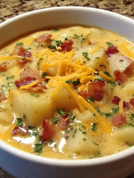 Easy One-pot Potato Soup Recipe Quick Loaded Potato Soup Weeknight Best One-pot Soup For Families Healthy One-pot Potato S...