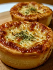 Easy Pizza Pot Pies — gooey cheese, rich sauce & golden crust
