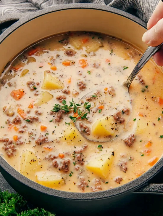 Homemade Sausage Potato Soup Recipe Grandma's Sausage Potato Soup Ingredients Best Homestyle Sausage Potato Soup Tradition...