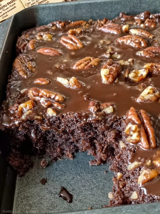 Old Southern Chocolate Pecan Sheet Cake