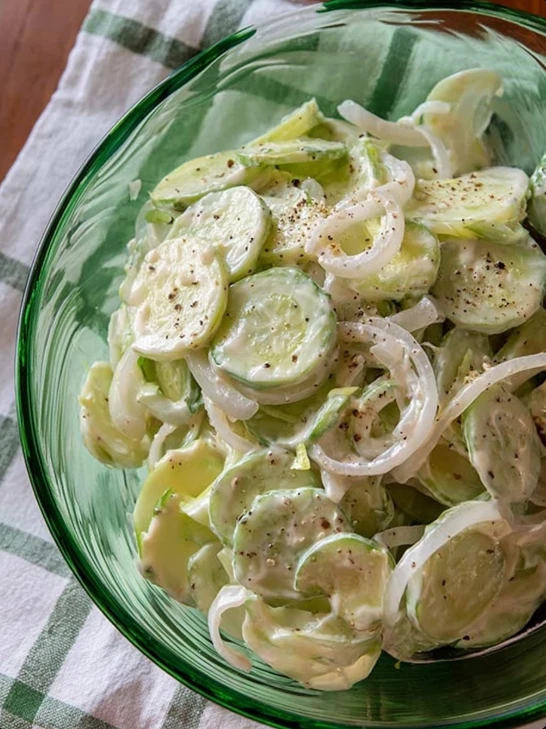 Retro Potluck Creamy Cucumber Salad