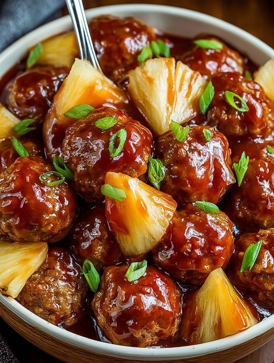 Slow Cooker Pineapple BBQ Meatballs Recipe Best Pineapple Barbecue Meatball Slow Cooker Easy Slow Cooker Pineapple Meatbal...