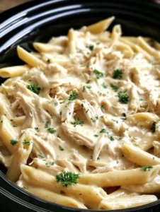 Slow Cooker Creamy Ranch Chicken Pasta