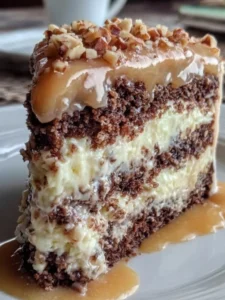 White German Chocolate Cake with a Cheesecake Center