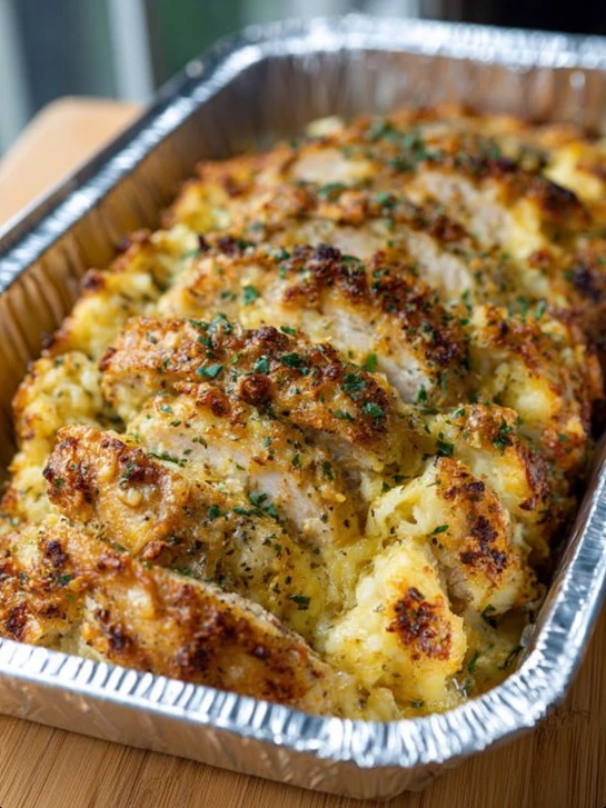 4-Ingredient Chicken and Stuffing Bake