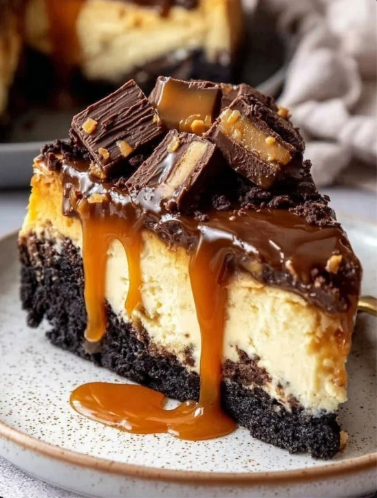 Country-Style Caramel Brownie Cheesecake