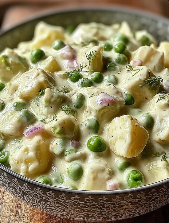 Creamy 1950s Vintage Pea Salad