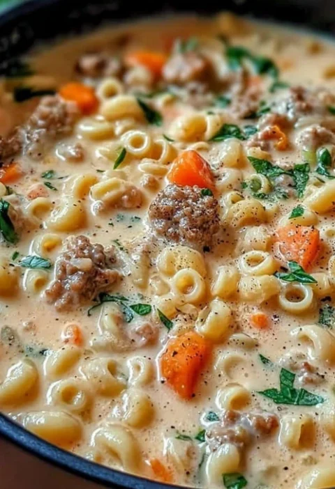Creamy Sausage Pasta Soup Recipe Winter Comfort Sausage Soup Hearty Sausage Pasta Soup For Winter Best Creamy Sausage Soup...