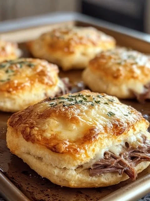 Easy Baked French Dip Biscuits Recipe Homemade French Dip Biscuit Sliders Best Cheese For French Dip Biscuits French Dip B...
