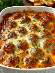 Dump‑and‑Bake Meatball Casserole