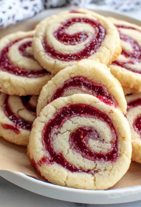 Festive Raspberry Swirl Cookies Recipe Holiday Buttery Shortbread Cookies Best Raspberry Swirl Shortbread Recipe Make Rasp...