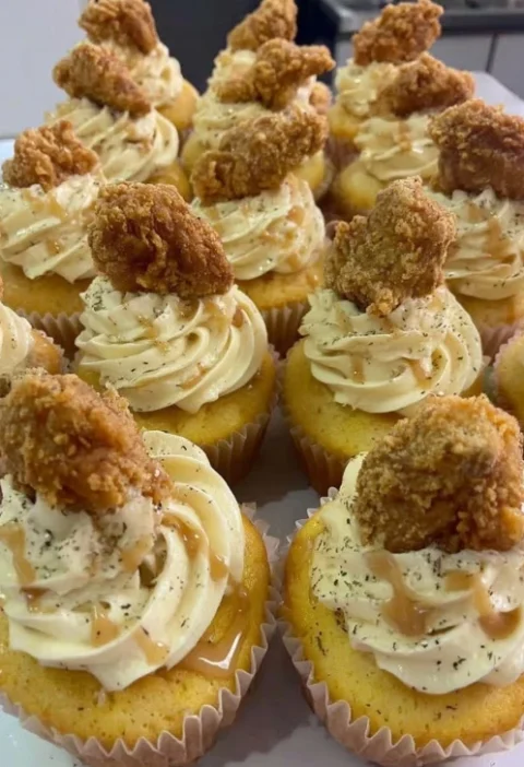 Fried Chicken Cornbread Mashed Potato Gravy Cupcakes