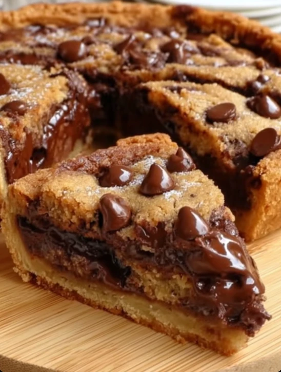 Gooey Nutella Stuffed Cookie Pie