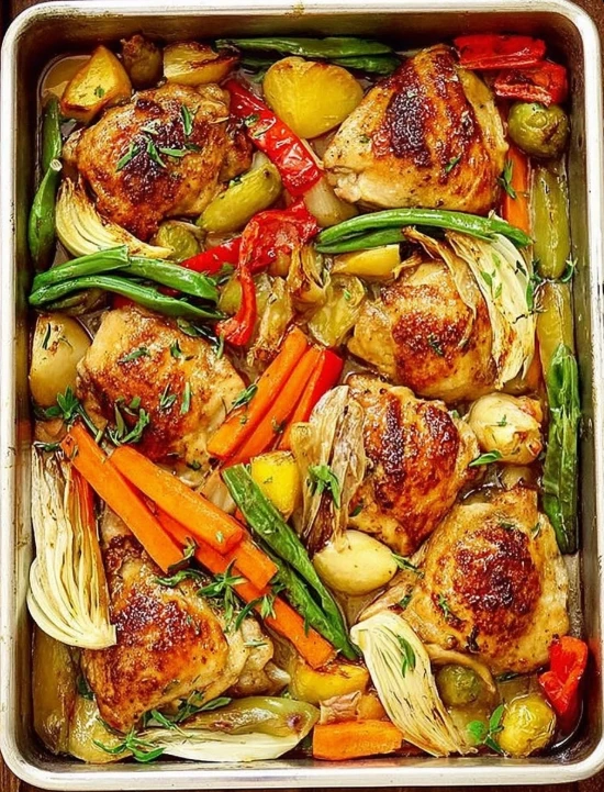 Grandma's Cozy Baked Chicken Recipe Easy Baked Chicken And Vegetables Homemade Baked Chicken With Veggies Cozy Winter Bake...