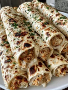Grandma’s Cozy Cheesy Garlic Chicken Wraps