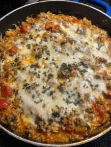 Keto Ground Beef and Peppers Skillet