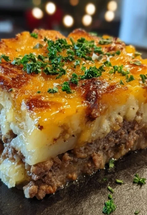 Meatloaf Cheddar Smash Potato Casserole