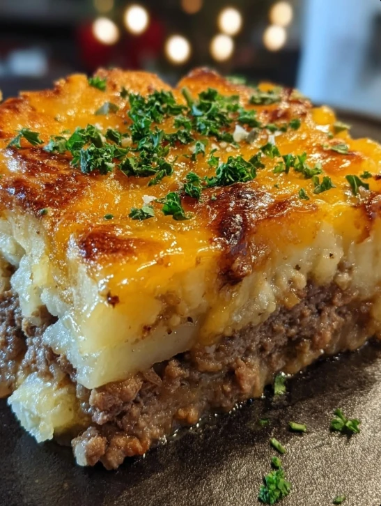 Meatloaf Cheddar Smash Potato Casserole