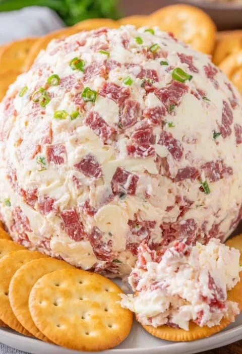 Moms Homestyle Chipped Beef Cheese Ball