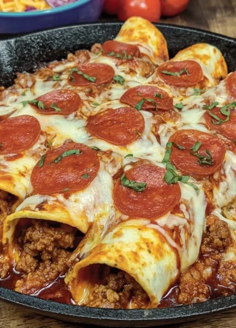 Retro 1950s Diner Beef Enchiladas Recipe Easy Pizza-style Beef Enchiladas Vintage Diner Enchilada Cooking Tips How To Make...