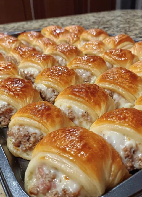 Retro Breakfasttable Sausage Crescents