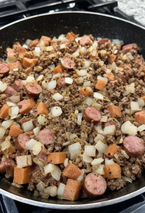 Sausage Onion Skillet Hash