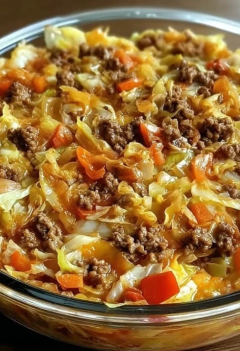 Savory Cabbage Beef Bake