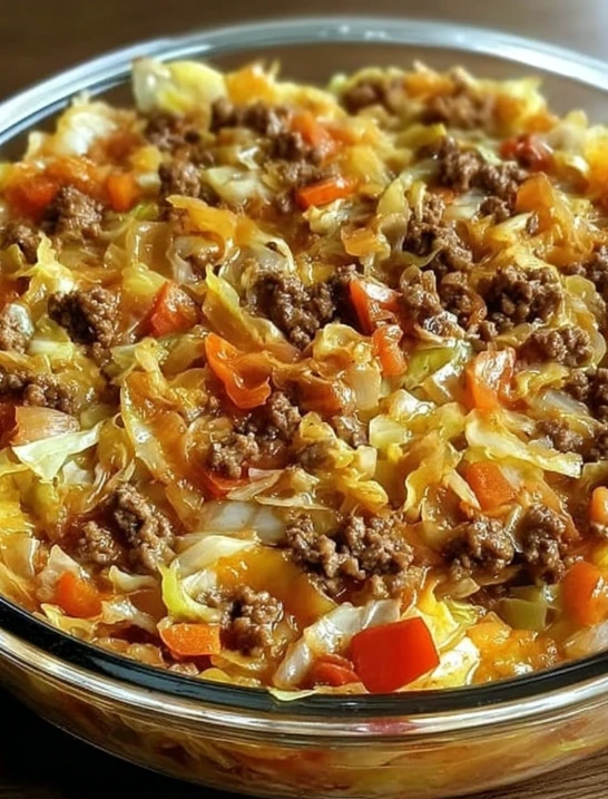 Savory Cabbage Beef Bake