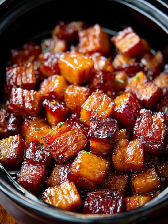 Slow Cooker 4-Ingredient Brown Sugar Ham Bites