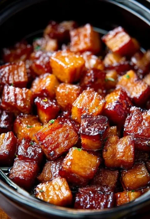 Slow Cooker 4ingredient Brown Sugar Ham Bites