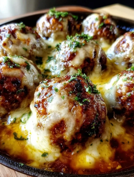 Crockpot French Onion Meatballs