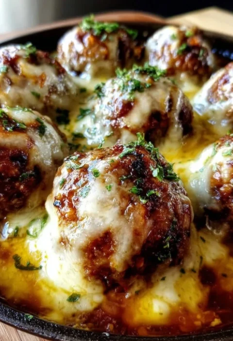 Slow Cooker French Onion Meatballs Recipe Best Crockpot French Onion Meatballs Easy French Onion Meatball Crockpot Meal Gl...