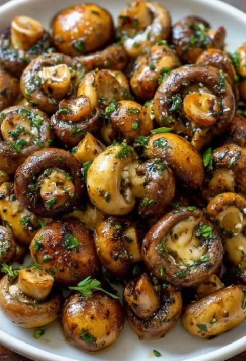 Slow Cooker Garlic Herb Sauted Mushrooms