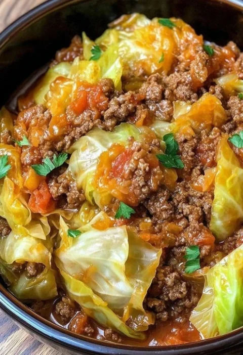 Slow Cooker Unstuffed Cabbage Rolls