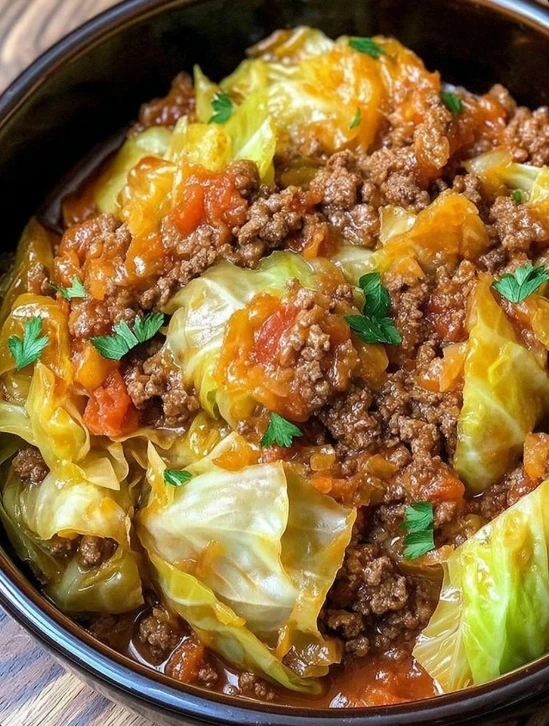Slow Cooker Unstuffed Cabbage Rolls