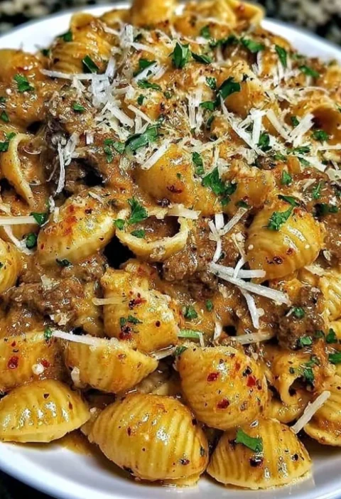 Southern Potluck Creamy Paprika Steak Shells