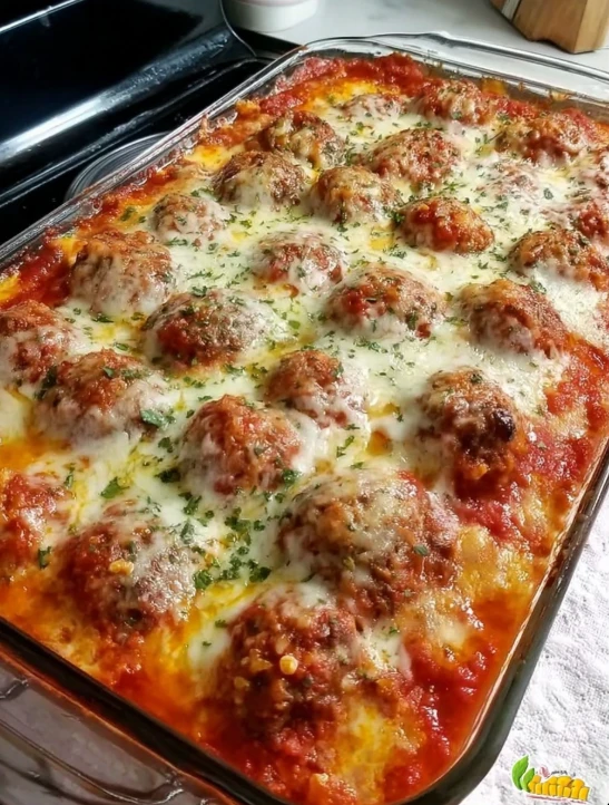 Southern Potluck Dump and Bake Meatball Casserole