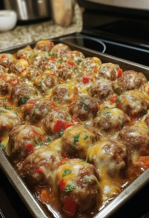Southern Potluck Meatball Recipes Cheesy Baked Meatballs For Potluck Easy Southern Cheesy Meatball Dishes Low-carb Souther...